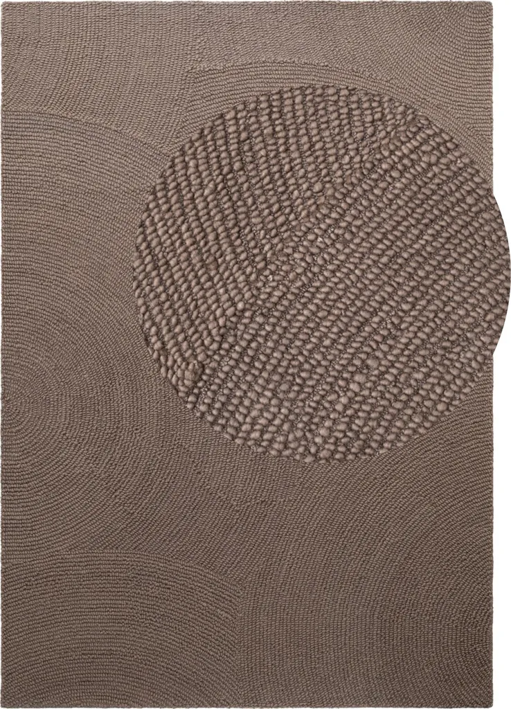 Tapis Eleni Hanse Home en laine Taupe idéal pour chambre et séjour