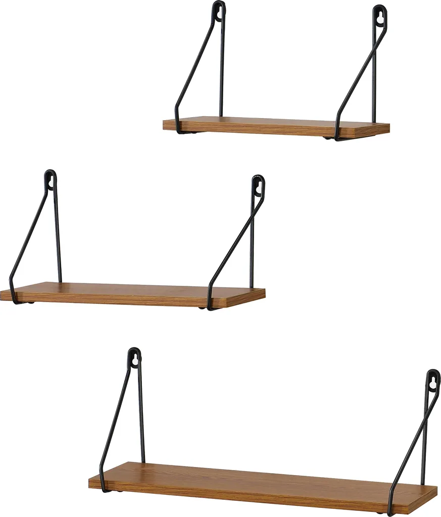Wandboard et étagère flottante Randers 3 pcs - Design fer et bois