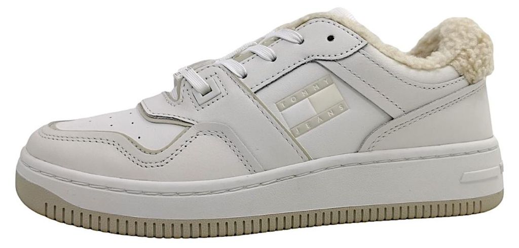 Tommy Hilfiger Retro Basket Damenschuhe Für lose Einlagen Schnürer Weiß, Schuhgröße:38 EU