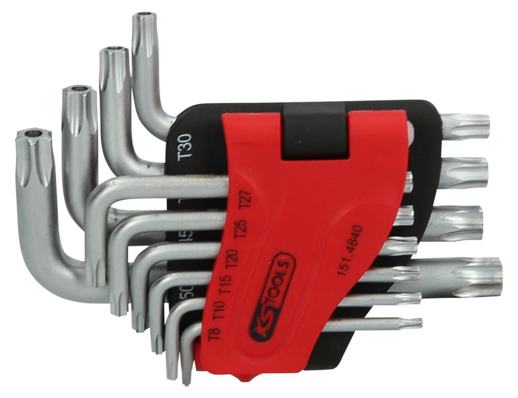 KS Tools 151.4840, L-Torx-Schlüssel, Metallisch, Chrom-Vanadium-Stahl, 224 g, 10 Stück(e)
