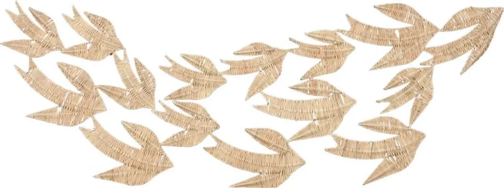 Décoration murale pour salon Shabby Chic bois naturel 126x5x40 cm