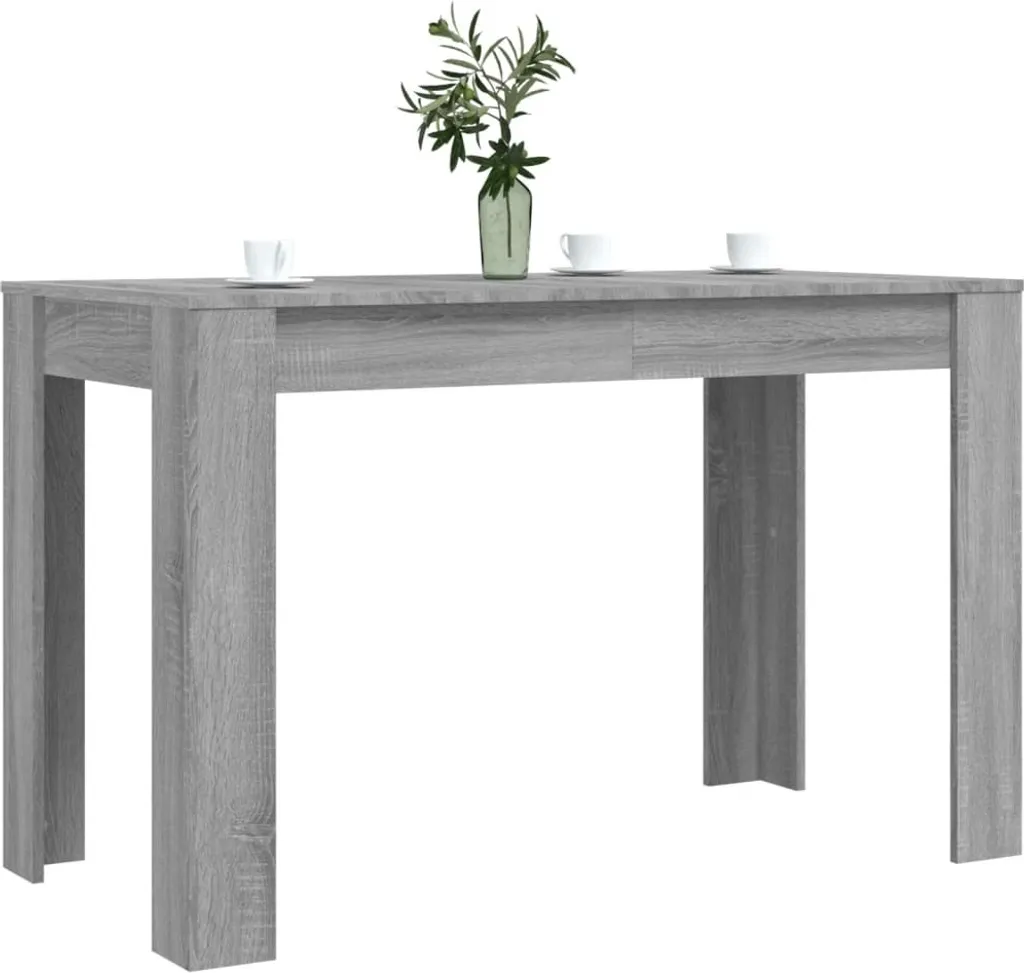 Table de repas design Gris Sonoma 120 cm en bois composite haute densité