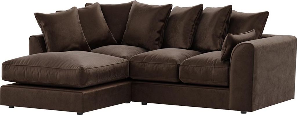 SLF24 - Linksseitiges Ecksofa Dillon Velvet - braun - Kronos 6