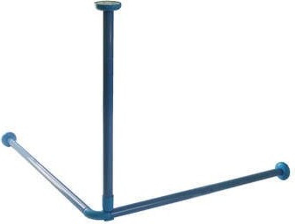 Deckenhalterung für Duschvorhangstage ALU blau 55 cm Deckenstütze