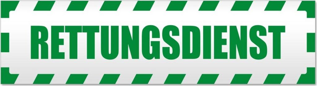 Rettungsdienst gestreift Magnetschild Schild magnetisch