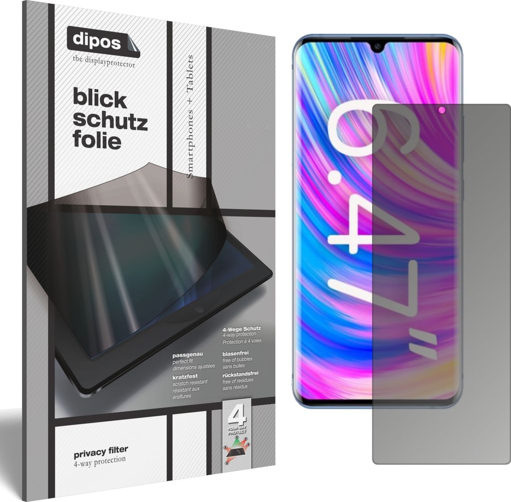 Blickschutzfolie für ZTE Blade 20 Pro 5G matt Schutzfolie Folie Display Schutz dipos