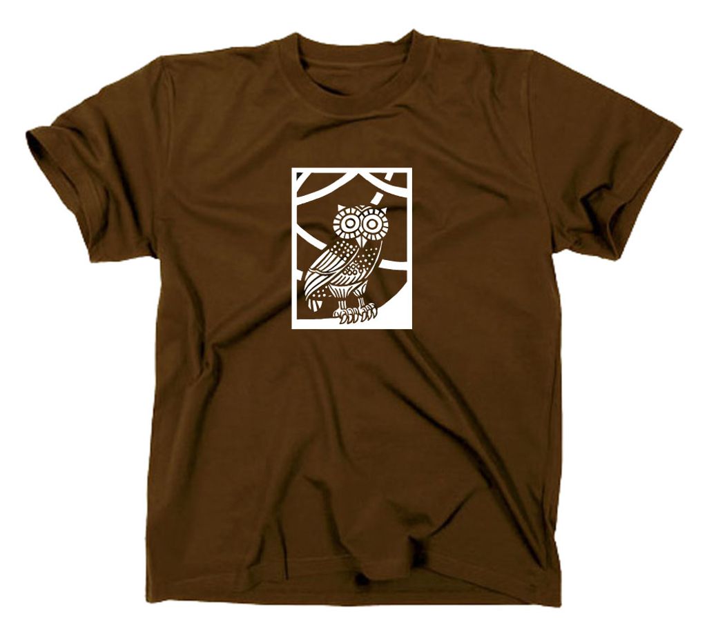 Styletex23 T-Shirt Eule von Minerva Athena, braun, S