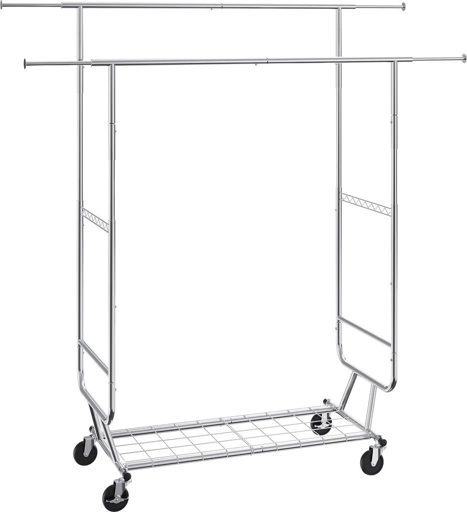 Fini le manque de place : Portant vêtements robuste double barre extensible