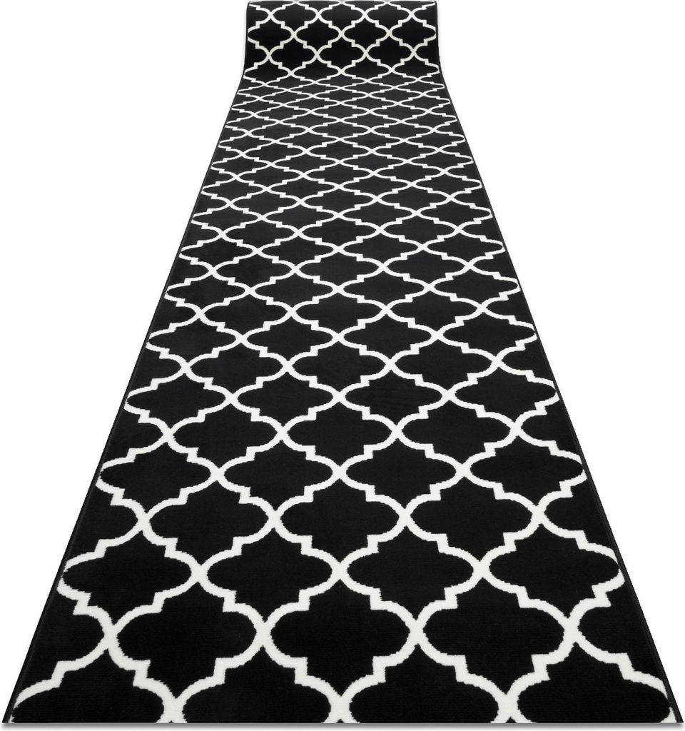 Läufer BCF MORAD Trelis Marokkanisches Spalier schwarz / creme 80 cm Schwarz 80x300 cm