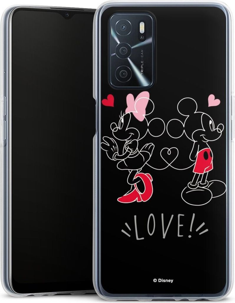 DeinDesign Handyhülle für Oppo A16 4G Silikon Hülle Case Smartphone Schutzhülle Disney Liebe Mickey & Minnie Mouse