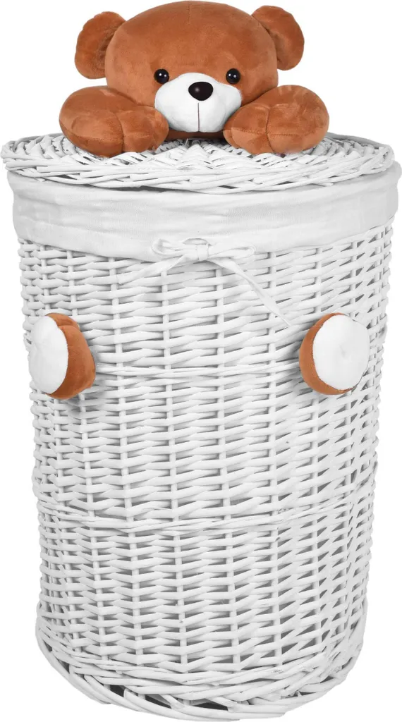 Panier à linge Teddy Bear 75L en osier pour ranger sans désordre