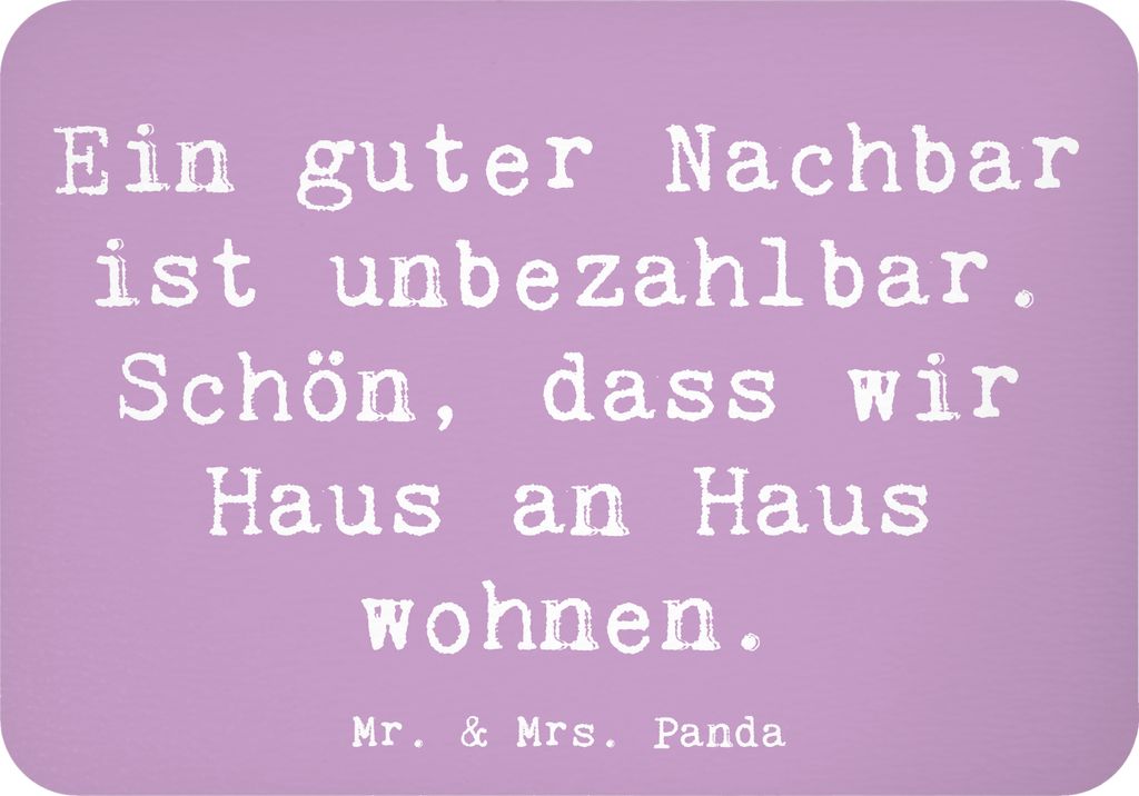 Mr. & Mrs. Panda Kühlschrankmagnet Spruch Guter Nachbar - Lavendeltraum - Geschenk, Danke sagen, magnet, Aufmerksamkeit, Bedanken, whiteboardmagne...