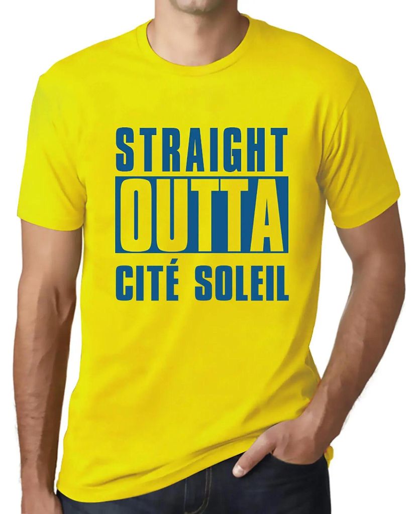 Herren Grafik T-Shirt Direkt aus der Cité Soleil – Straight Outta Cité Soleil – Öko-Verantwortlich Vintage Jahrgang Kurzarm Lustige Druck Ge...