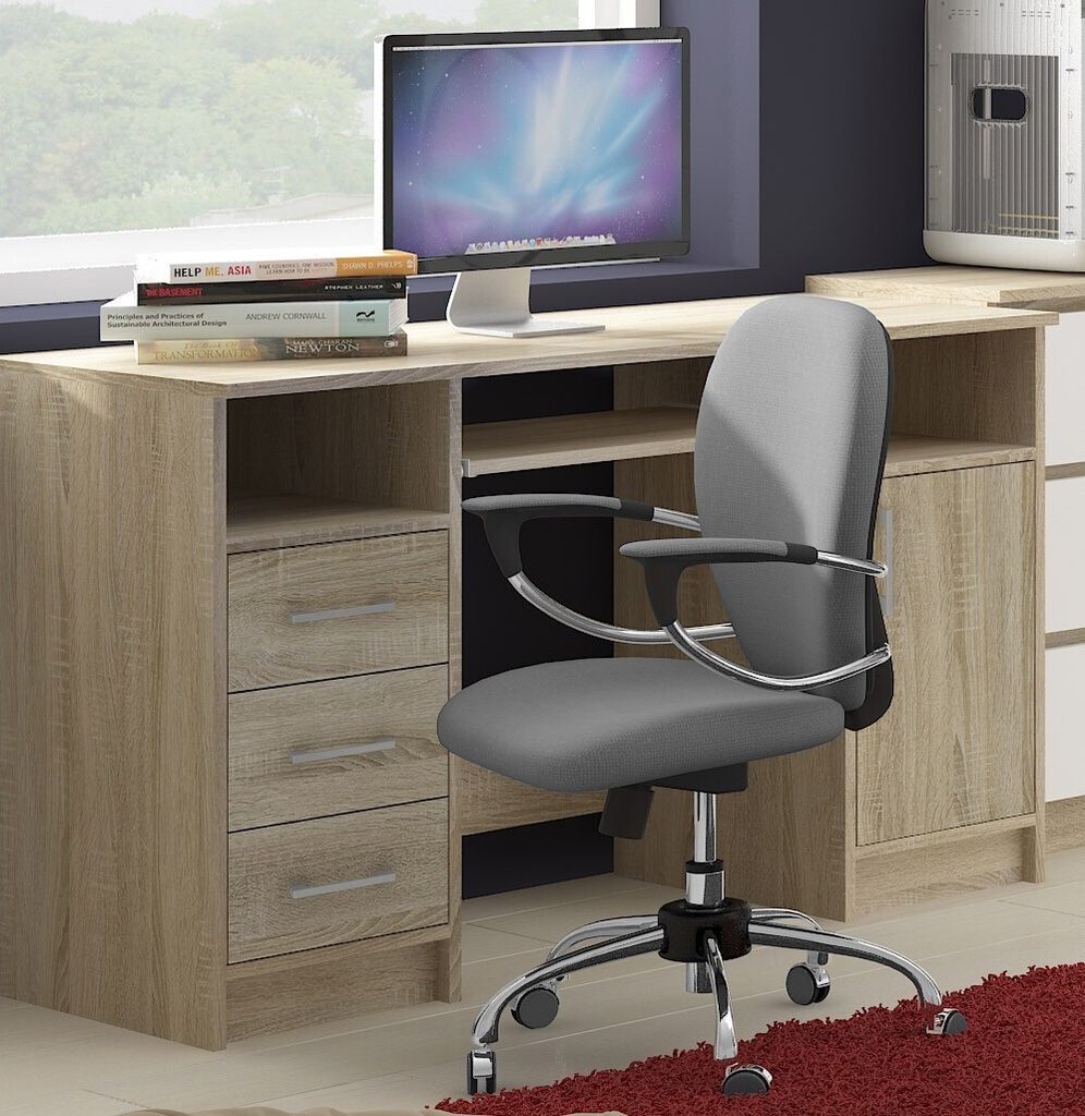 PC-Schreibtisch AKORD ANA Sonoma-Eiche mit 3 Schubladen Produktbild 6