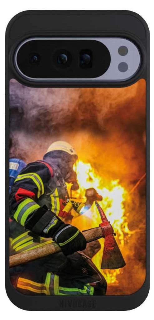 NIVOCASE Handyhülle für Google Pixel 10 Pro XL Hülle NIVOpure Case Schwarz Feuer Feuerwehr Lebensretter