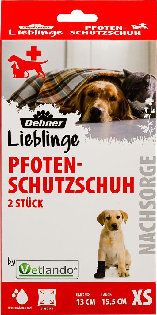 Dehner Lieblinge Hundebekleidung Pfotenschutzschuhe, Größe XS, ca. 13 x 15.5 cm, Neopren/Vinyl, schwarz