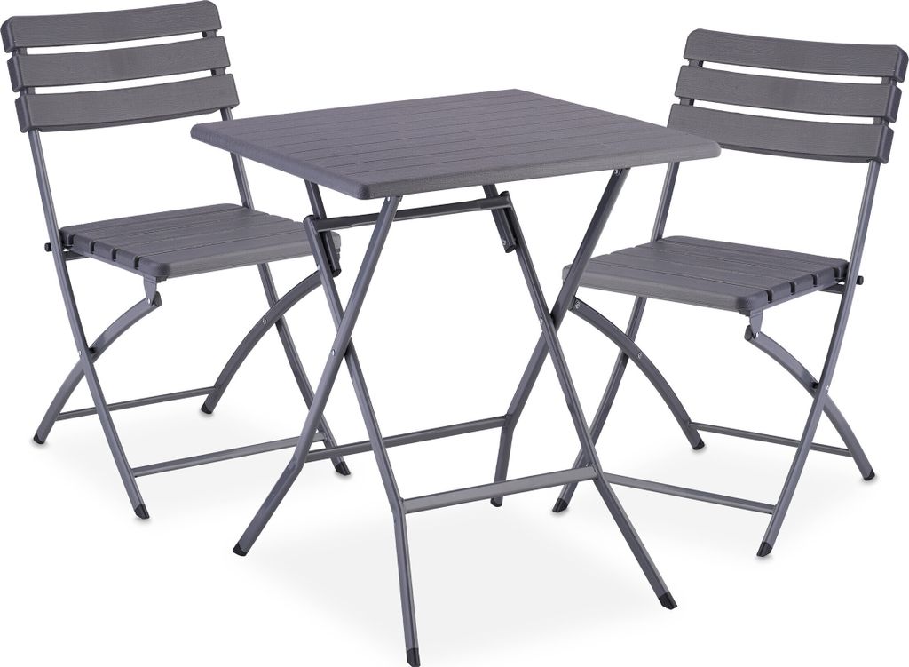 Relaxdays Balkonmöbel Set, 3-teilig, 1 Tisch & 2 Stühle, Produktbild 