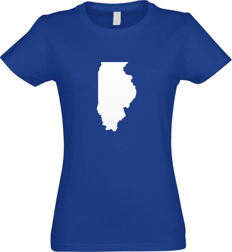 Kiwistar - T-Shirt tailliert - Damen - royal - USA - Illinois Springfield - mit Motiv Bedruckt - Funshirt Design - Sport - Freizeit - Damen - XXL
