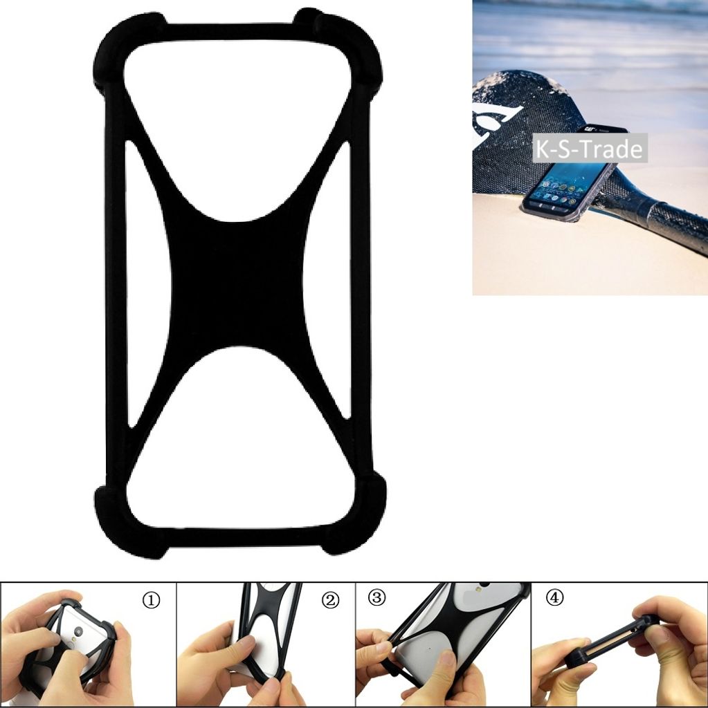 K-S-Trade Handy-Hülle Schutz-Hülle kompatibel mit Caterpillar Cat S41 Silikon Bumper TPU Softcase Smartphone Stoßschutz, schwarz