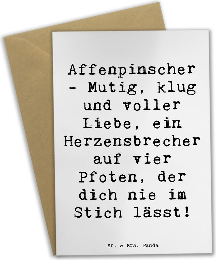 Mr. & Mrs. Panda Glückwunschkarte Spruch Affenpinscher Produktbild 