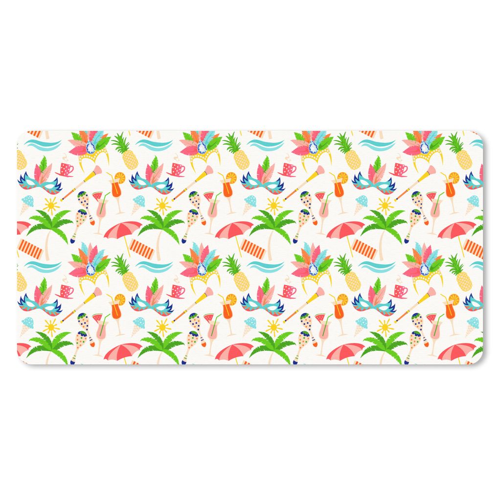 MuchoWow Mauspad Mousepad Muster - Brasilien - Karneval 60x30 cm - Mousepads - Maus Mat - Pad - Mausunterlage - Nachhaltig