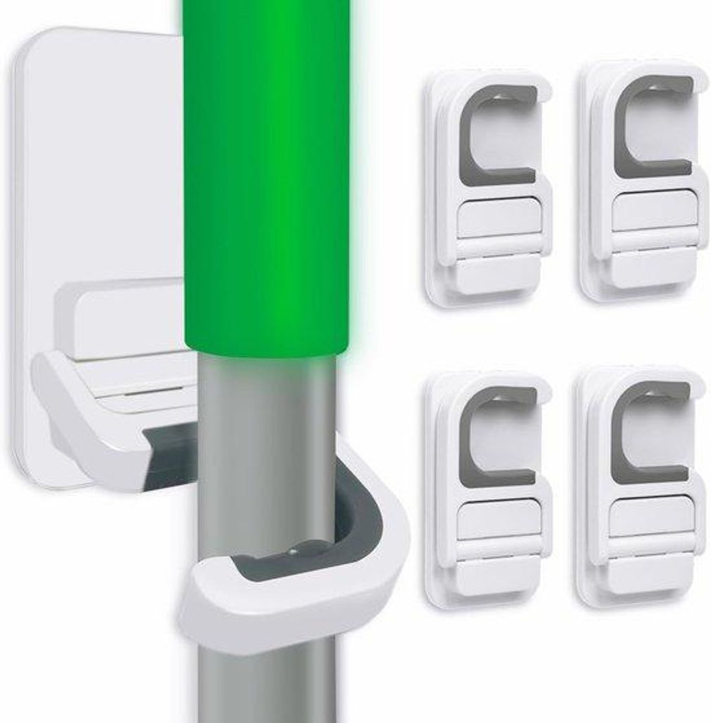 Ophangsysteem für Bürsten - 4 Stücke - Bürstenhalter - Selbstklebend - ohne Bohren - Wandmontage - Badkamer Accessoires - Gereedschapshalter - ...