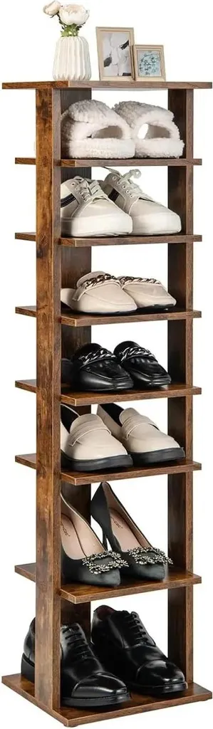 Rangement chaussures gain de place 8 niveaux bois pour petit espace