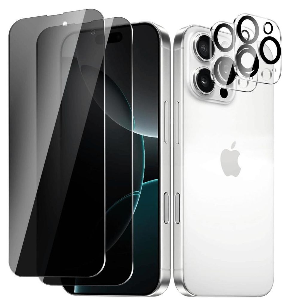 2X Panzerglas für iPhone 16 Pro Max Blickschutz Sichtschutz Produktbild 