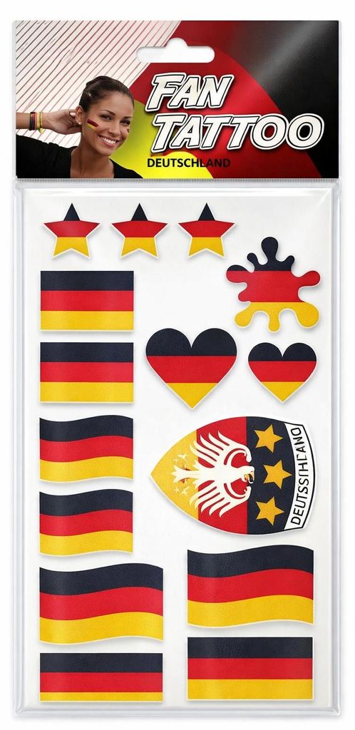 Deutschland Tattoos Fanartikel Schwarz Rot Gold temporäre Flaggen Body Art Kinder Erwachsene