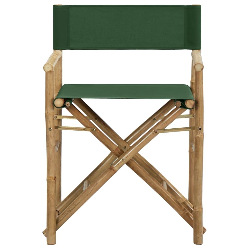 "Sonderangebot" Klappbare Regiestühle 2 er-set Gartenstuhl - CLORIS - Balkonstühle/Terrassenstühle - Grün Bambus und Stoff - Gartenstühle NeuM...