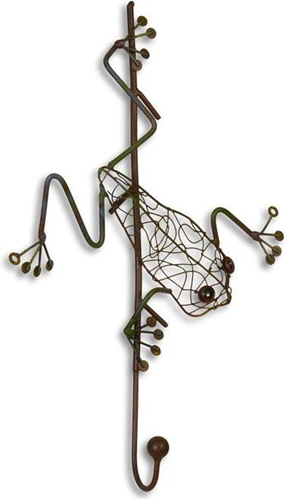 Wandhaken Garderobe Kleiderhake Frosch Motiv aus Metall für Jacken Anorakuvm.