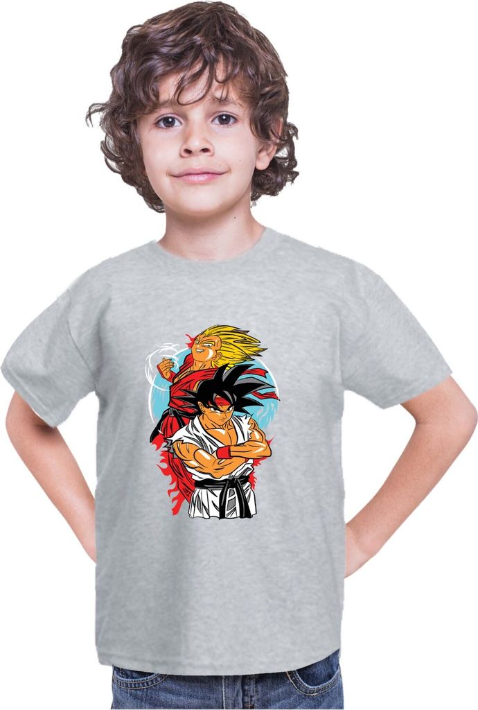 Kinder T-Shirt Dragon Anime Manga Ball Z Goku 39, 5-6 Jahr - 116 / Grau