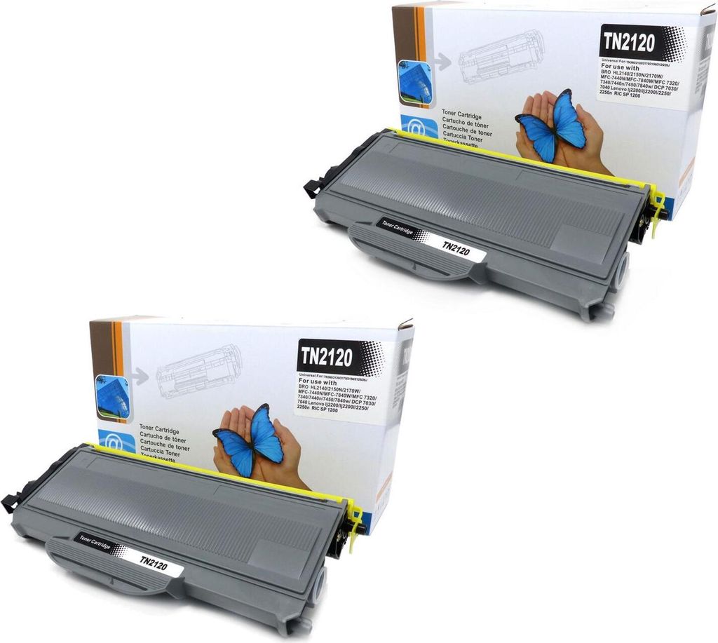 2x D&C Toner ersetzt Brother TN2120 für DCP-7030, DCP-7040, HL-2140, HL-2150N, MFC-7320, MFC-7440N, MFC-7840W, weitere Modelle der DCP, HL, MFC Se...