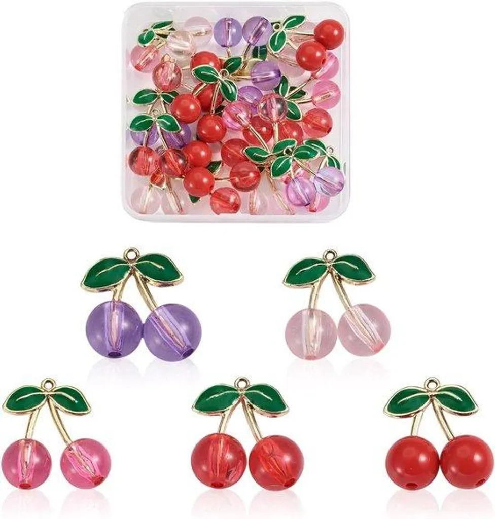 Petites fleurs émaillées dorées à la feuille en 5 coloris variés