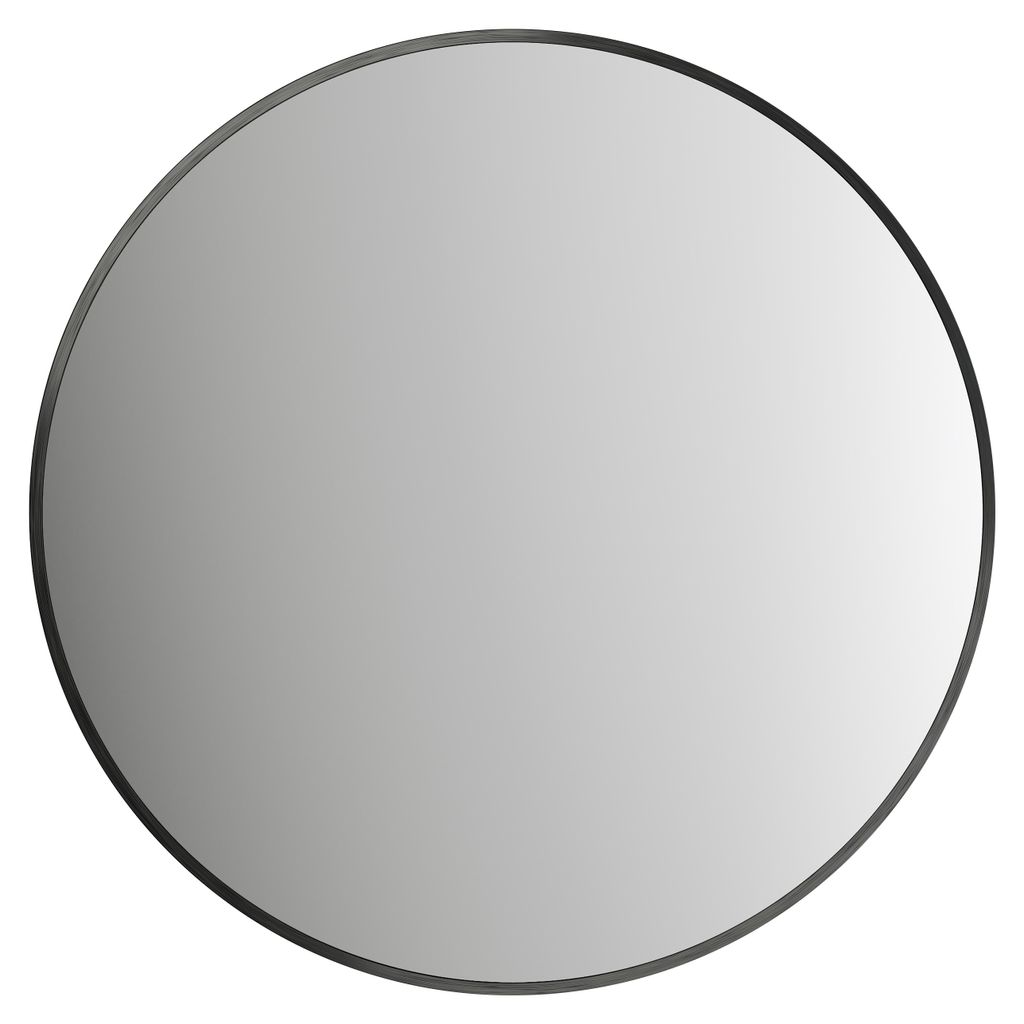 Wandspiegel 40 cm, rund, matt schwarz, Aluminiumrahmen Produktbild 