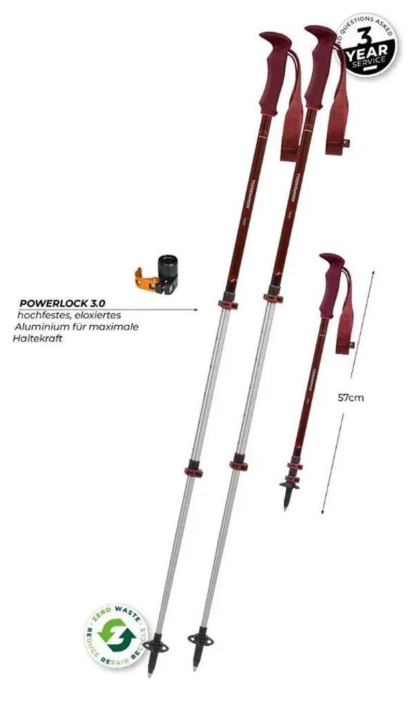 Bâtons de trail Komperdell Trailmaster Zero compacts et légers rouges - 4