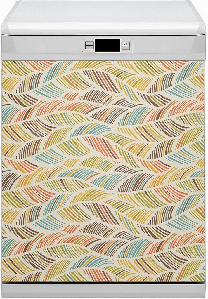 Magnete Küche Magnetmatte Magnet für Spülmaschine Abwaschbar Nachbildung 60x70 cm - Abstrakte Wellen