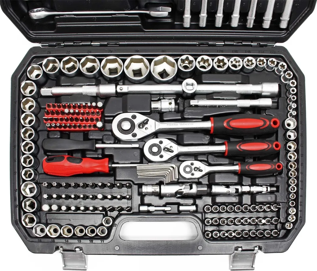 Coffret clé à cliquet 215 pcs : Kit complet douilles et embouts acier - 3