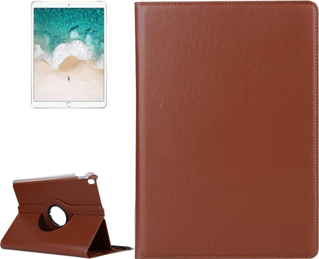Schutzhülle für iPad Pro 10.5 Tablet Hülle Schutz Tasche Case Cover Braun 360 Grad drehbar Rotation Bumper