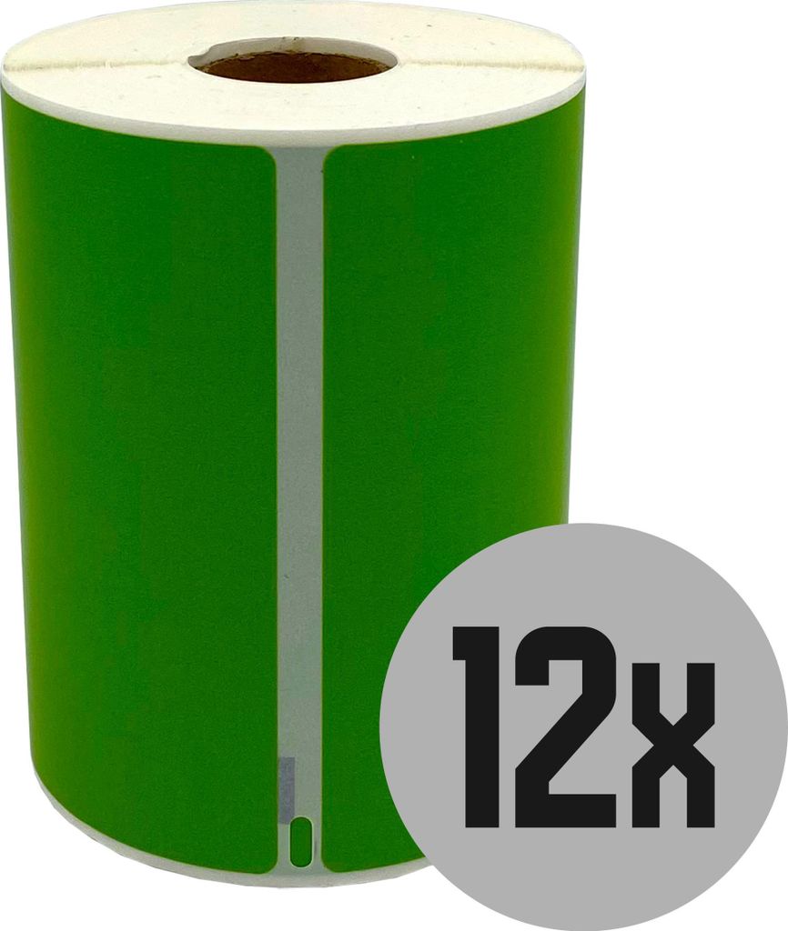 DULA Labels - Kompatibel mit Dymo S0904980 Labels - Grün - Große Versandetiketten - 12 Rollen - 104 x 159 mm - 220 Etiketten pro Rolle