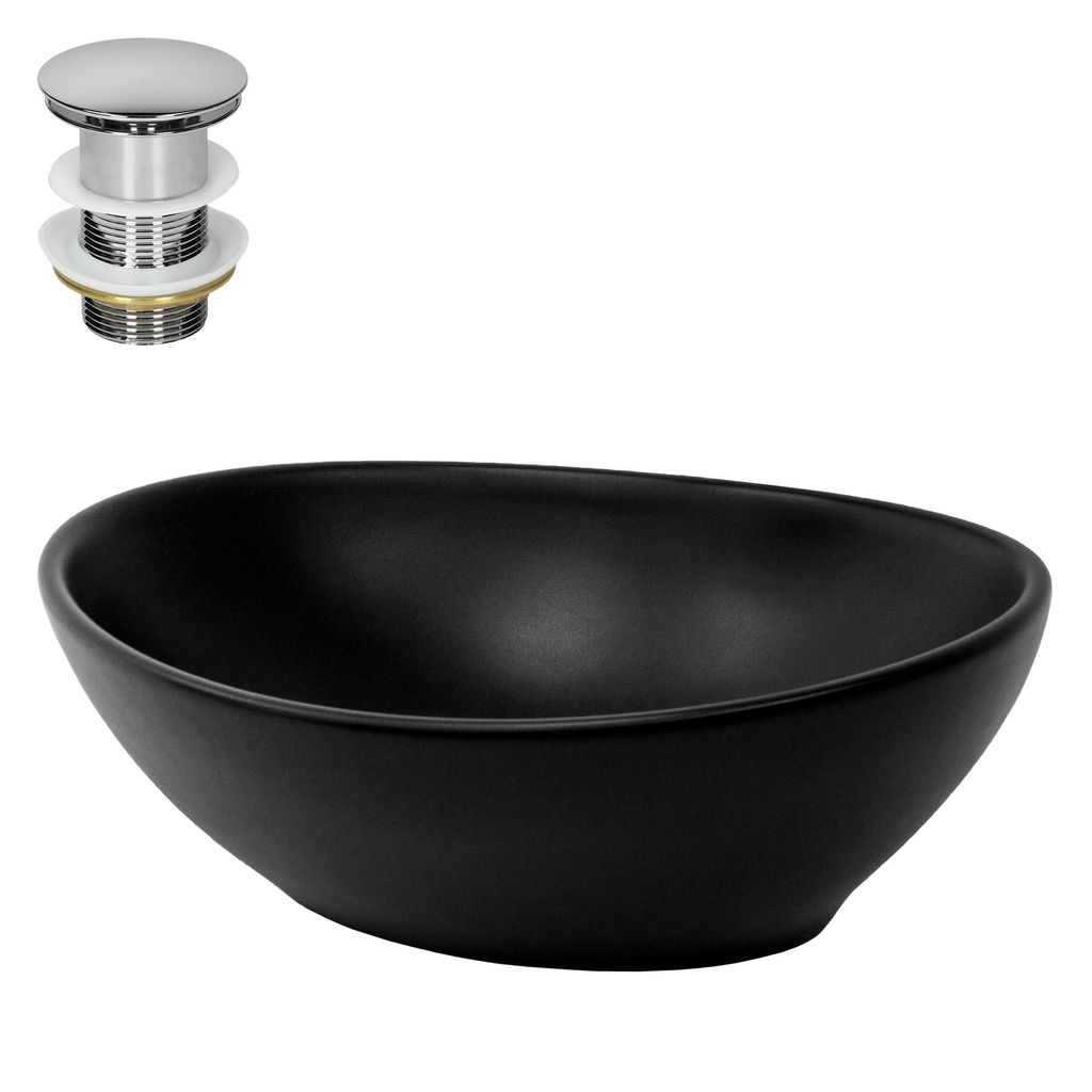 Lavabo LuxeBath Lavabo da appoggio ovale, 41x33,5x14,5 cm, Immagine del prodotto 