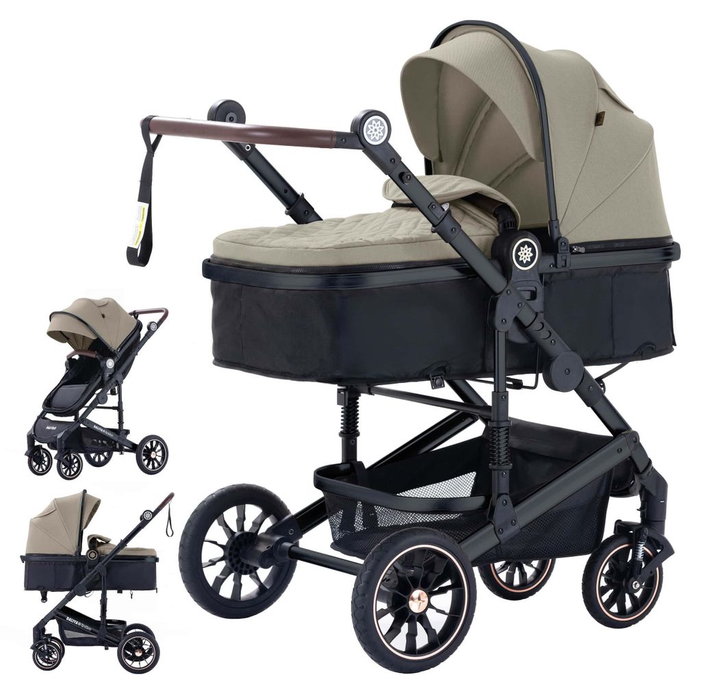 Daliya NEOMOVE 2in1 Kinderwagen, Babywanne & Sportsitz in einem, Buggy, Alu-Rahmen, Reisekinderwagen, Kombikinderwagen mit großen Einkaufskorb
