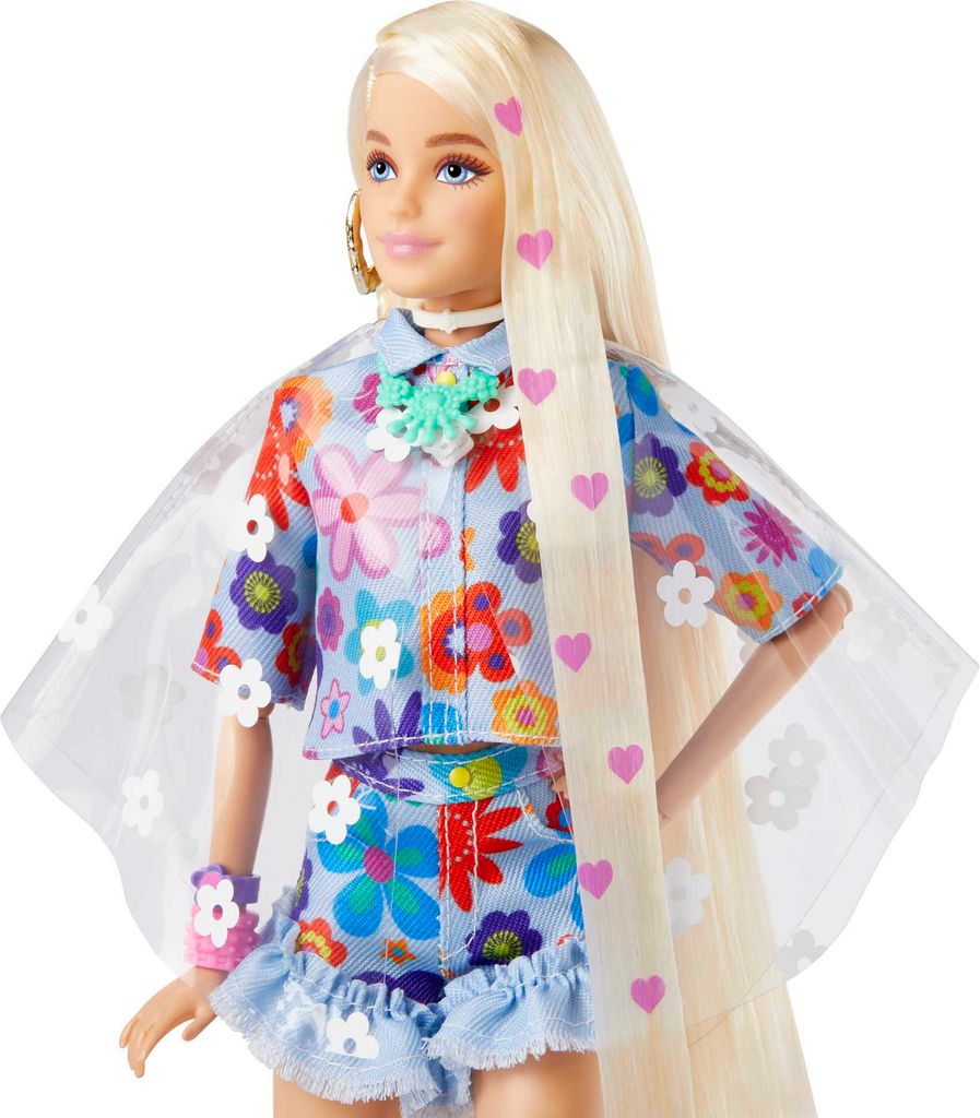 Barbie Extra Puppe Flower Power, Anziehpuppe, Modepuppe Produktbild 3