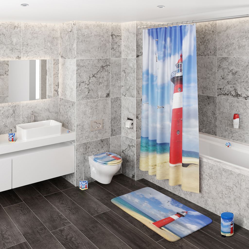 SANILO® Duschvorhang Leuchtturm 180 x 200 cm Produktbild 9