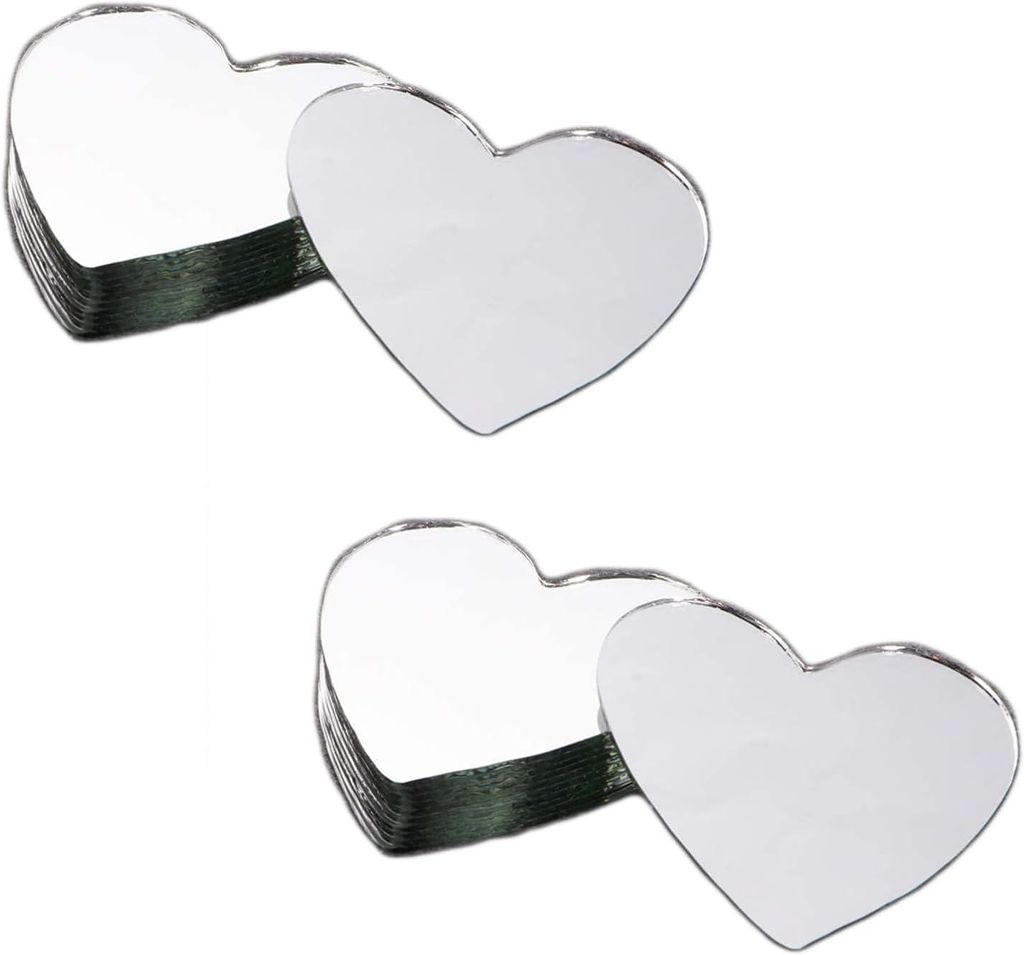 50 Stück Herzförmige Mini Spiegel für Make-up und Dekoration