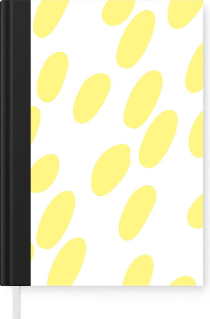 MuchoWow Notizbuch Tagebuch Haushaltsbuch Notebook A5 Illustration mit gelben Punkten auf weißem Hintergrund - Notizblock - Notizheft - Notebook...