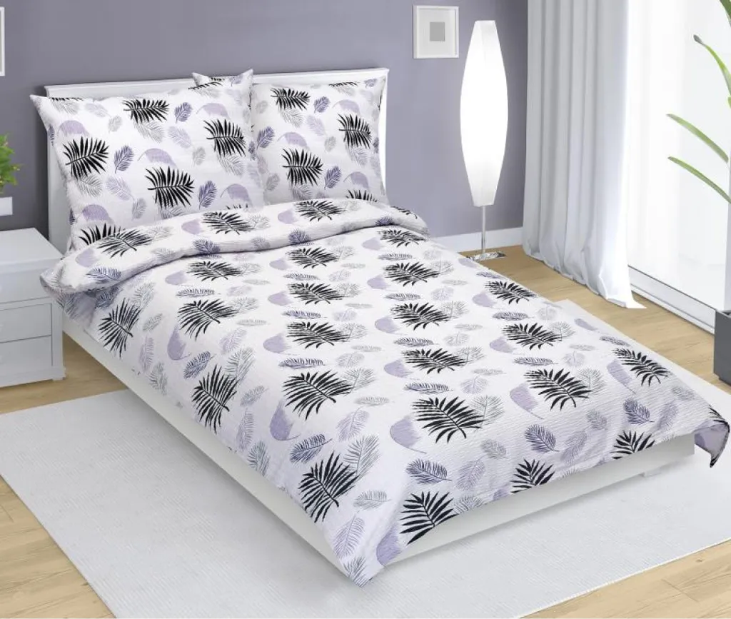 Parure de lit sans repassage 140x200 cm Bellatex Lila Plume gain de temps