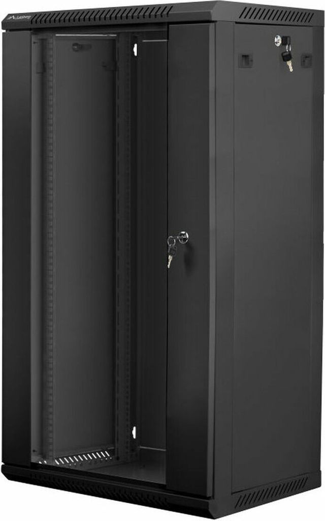 Lanberg WF01-6422-10B Rackschrank 22U Wandregal Schwarz