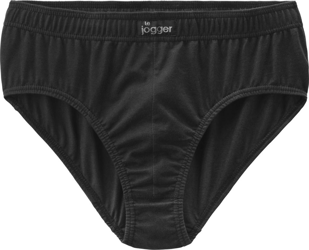 LE JOGGER Slip 4 -teilig schwarz, marine, grau-meliert, blau-meliert Größe 7