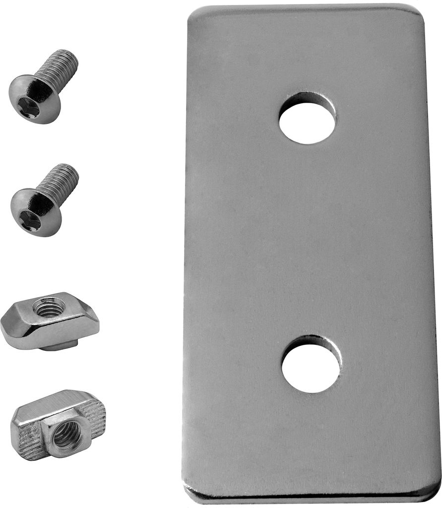 Verbinderplatte - I - 60x25mm Aussen Flachverbinder 30x30 Aluprofil - 4 Stück inkl. Verschraubung